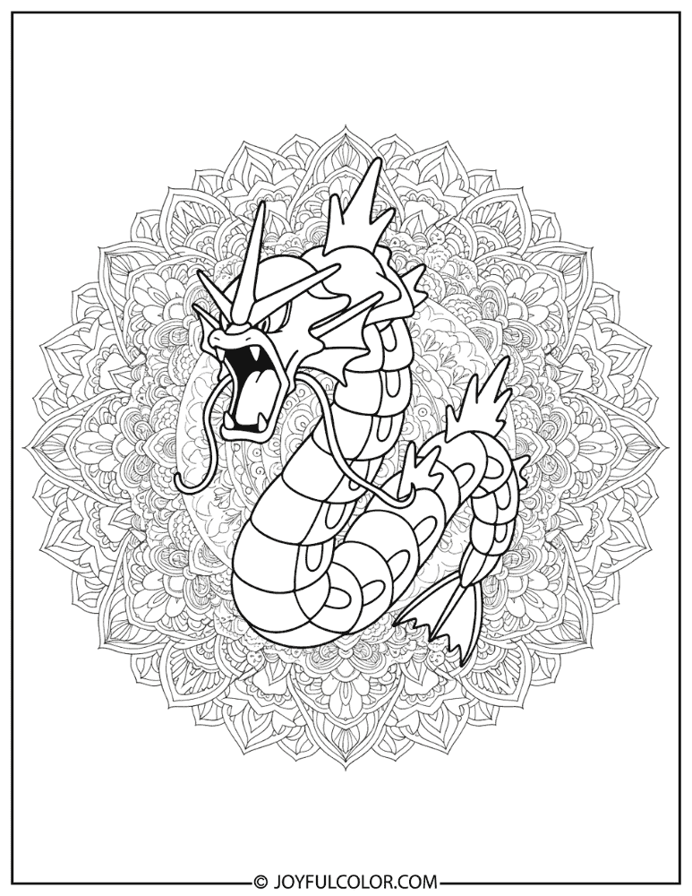 Gyarados Mandala Coloring Page