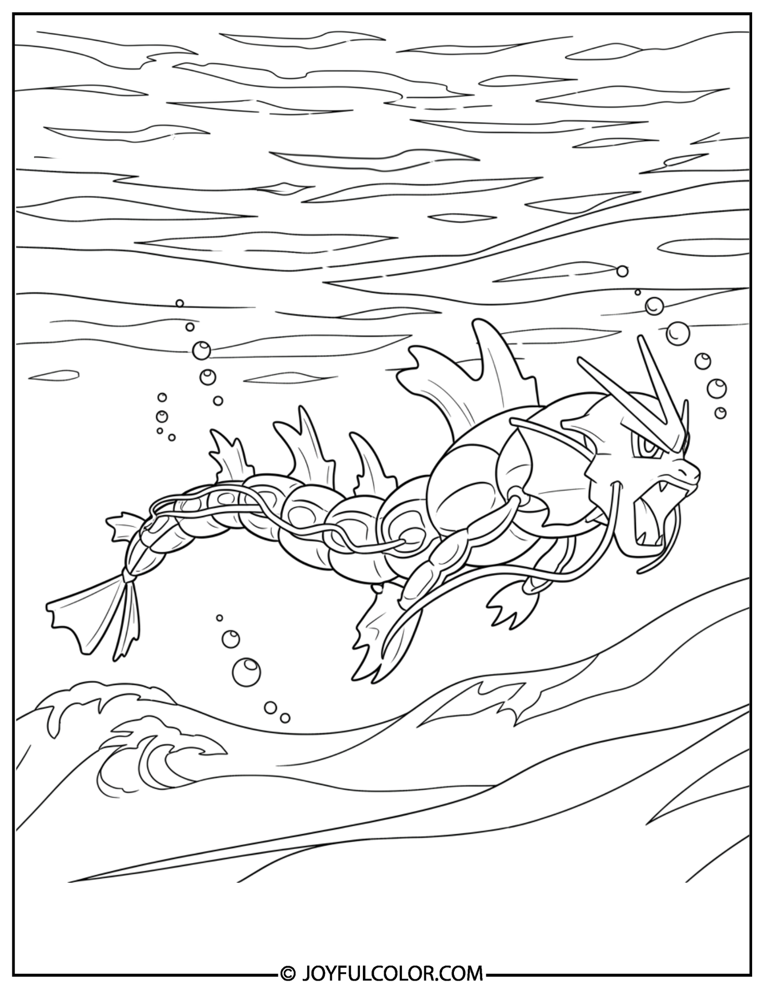 Gyarados Ocean Coloring Page