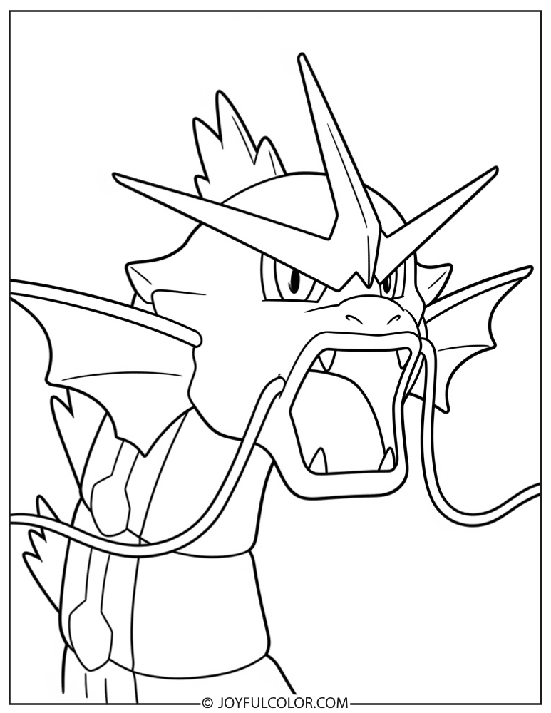 Gyarados Portrait Coloring Page