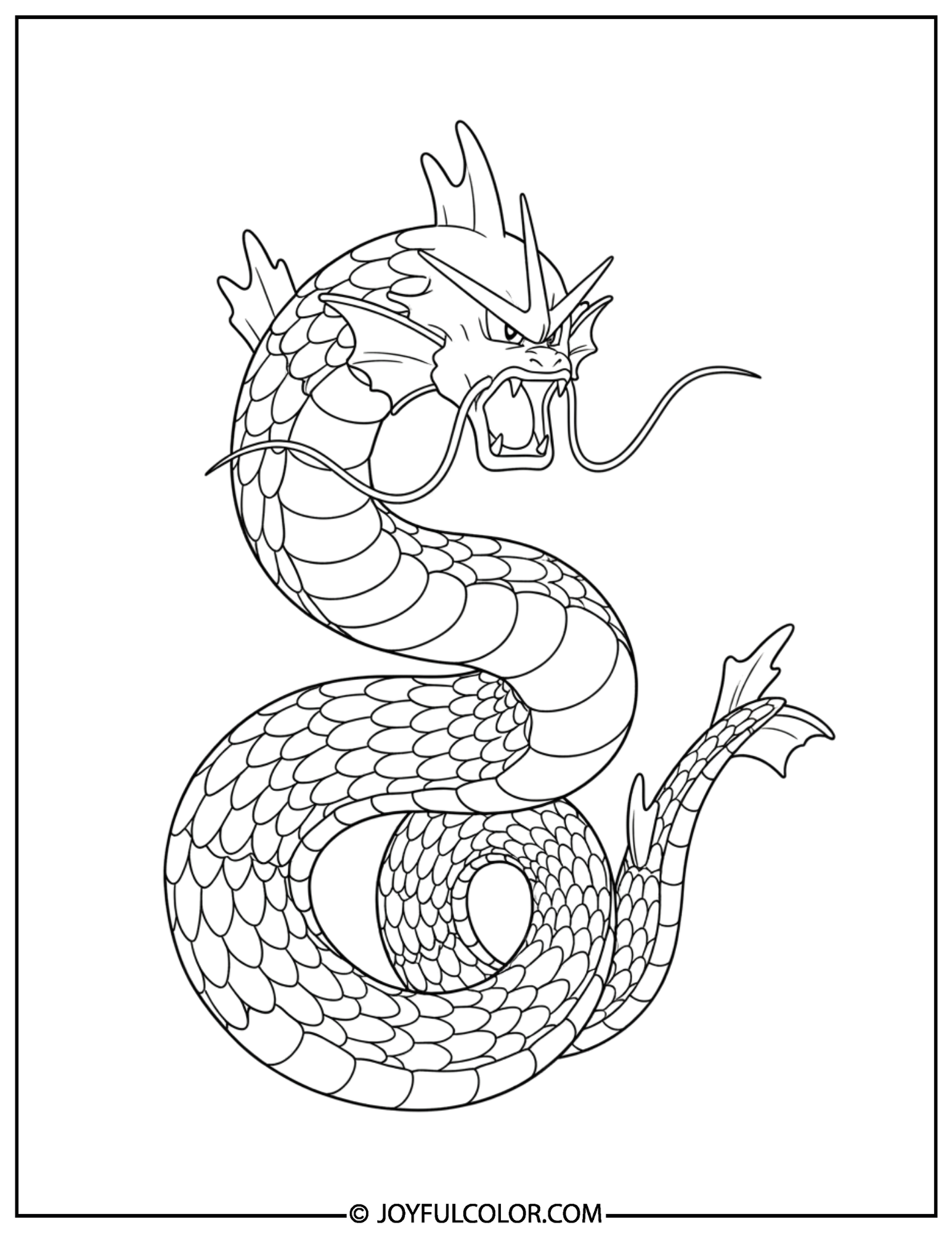 Gyarados Serpent Coloring Page