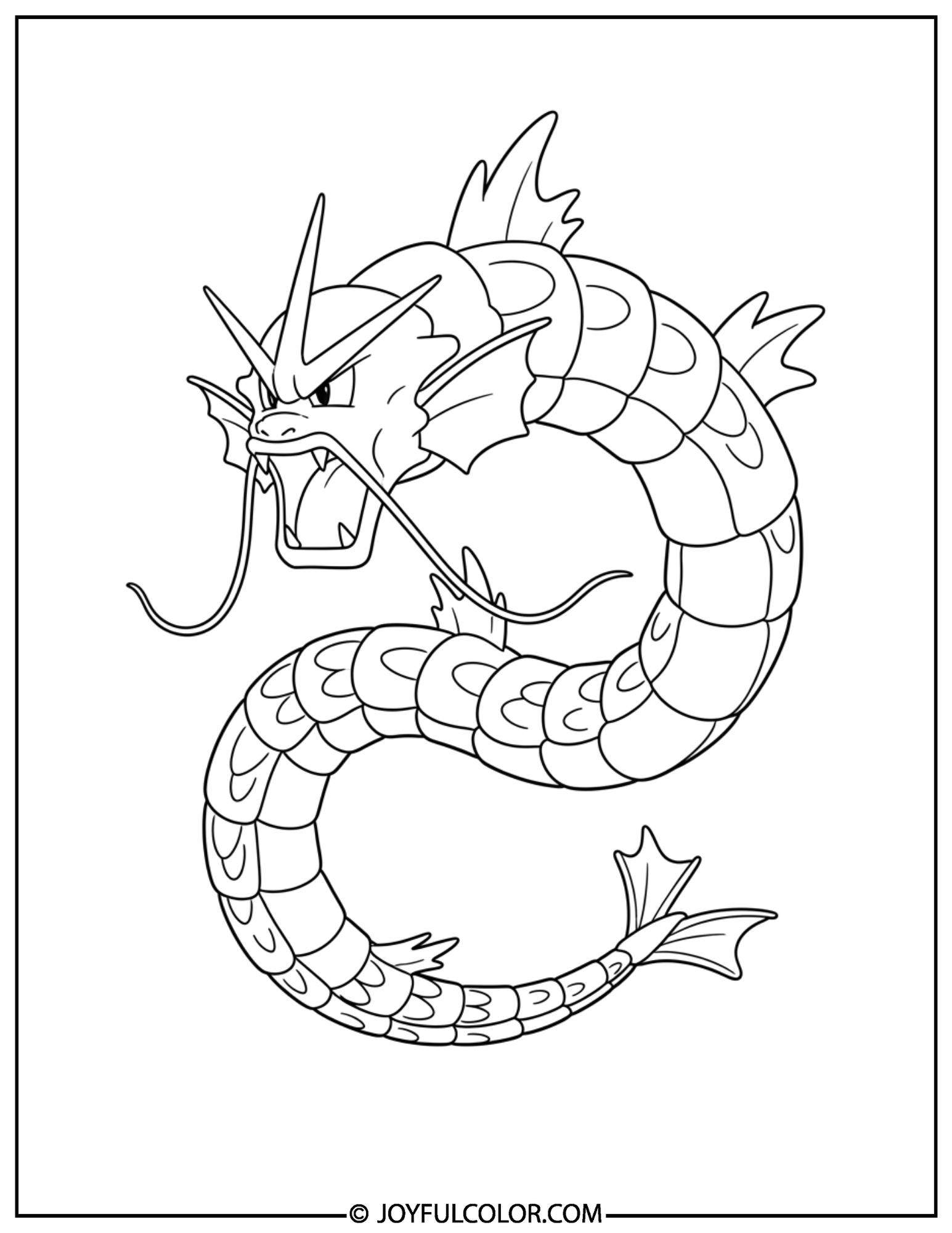 Gyarados Spiral Coloring Page
