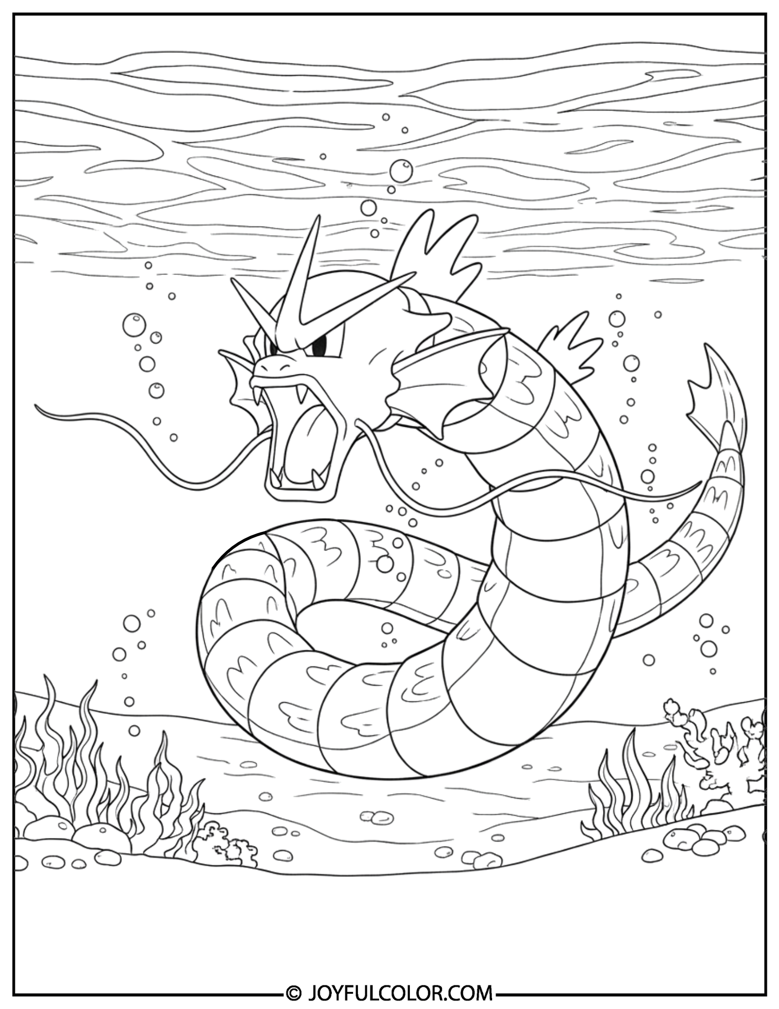 Gyarados Stretched Coloring Page