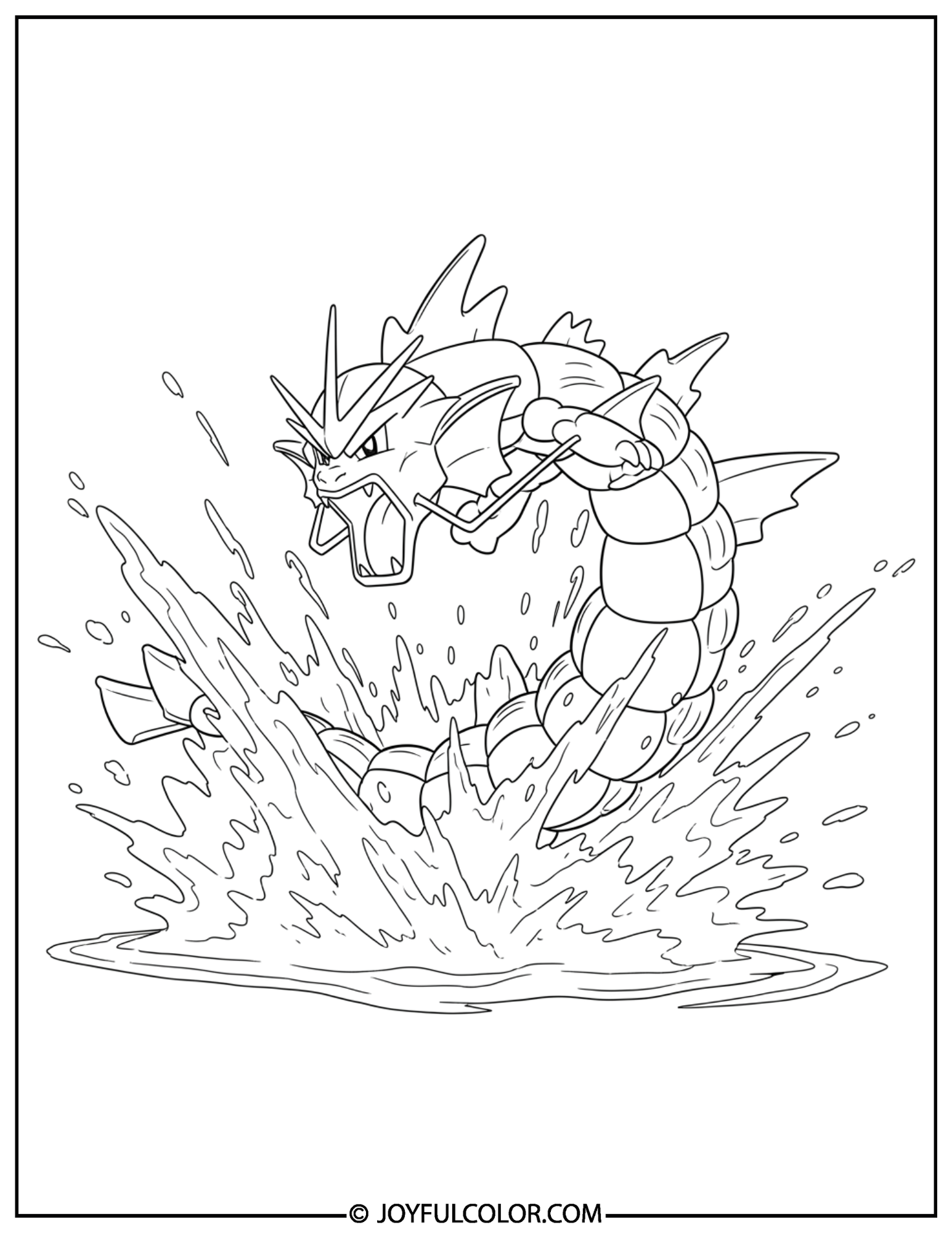 Gyarados Water Splash Coloring Page