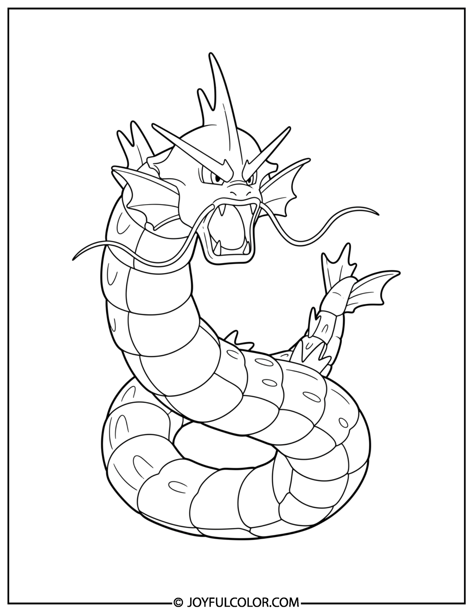 Gyarados for Beginners Coloring Page