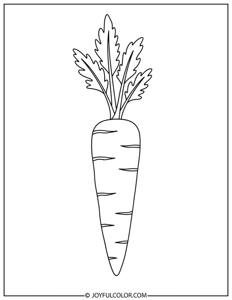 Hand-Drawn Carrot Coloring Page