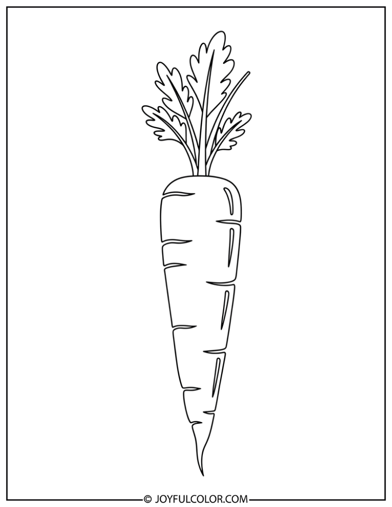 Harvest-Ready Carrot Coloring Page