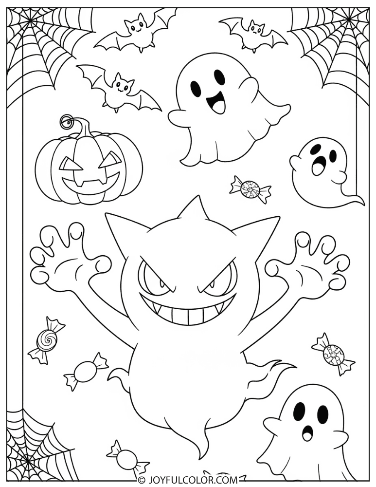 Haunter Halloween Coloring Page