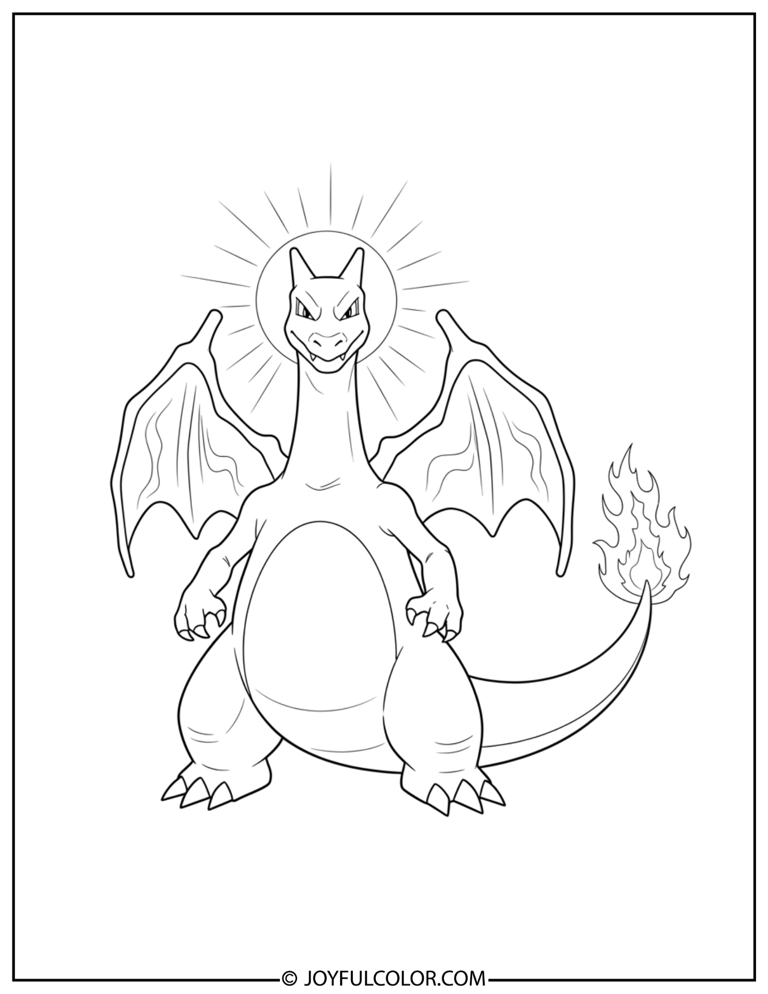Heroic Charizard Stand Coloring Page