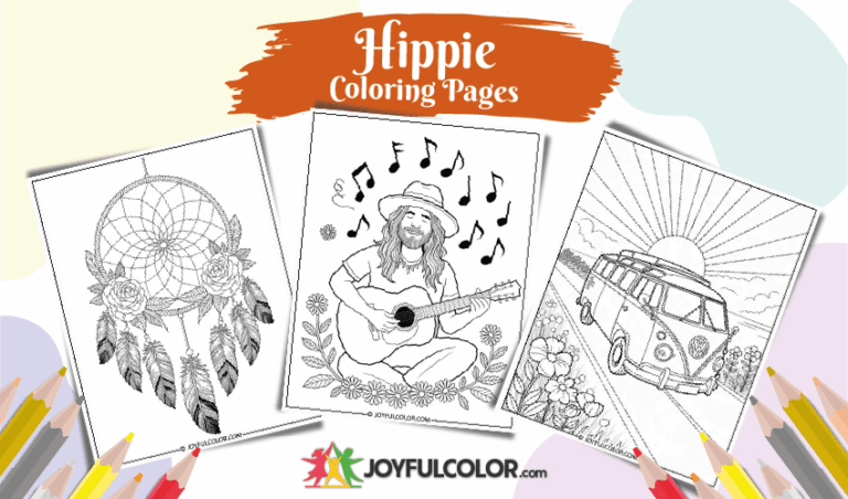 20 FREE Printable Hippie Coloring Pages for Fun and Relaxation