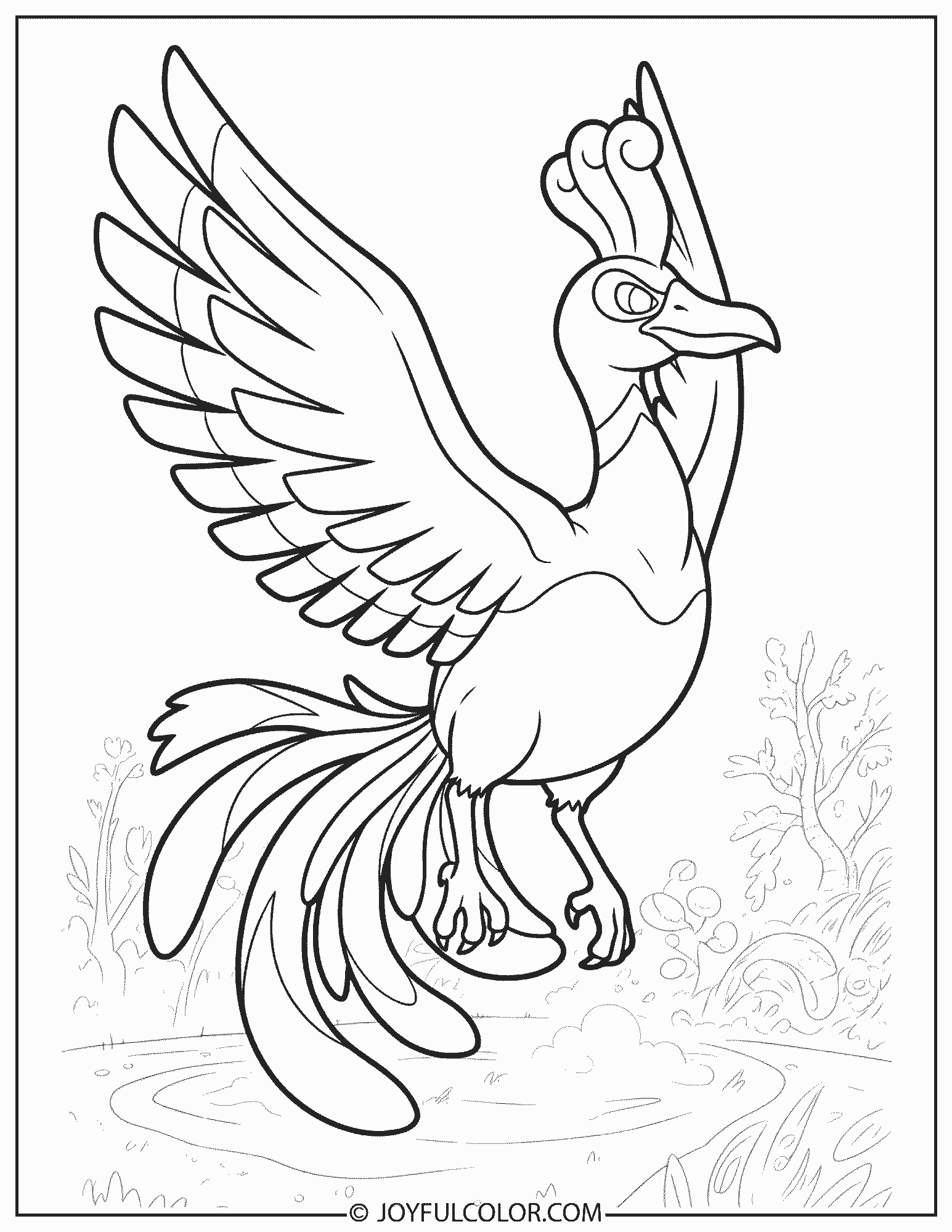 Ho-Oh Coloring Page 1