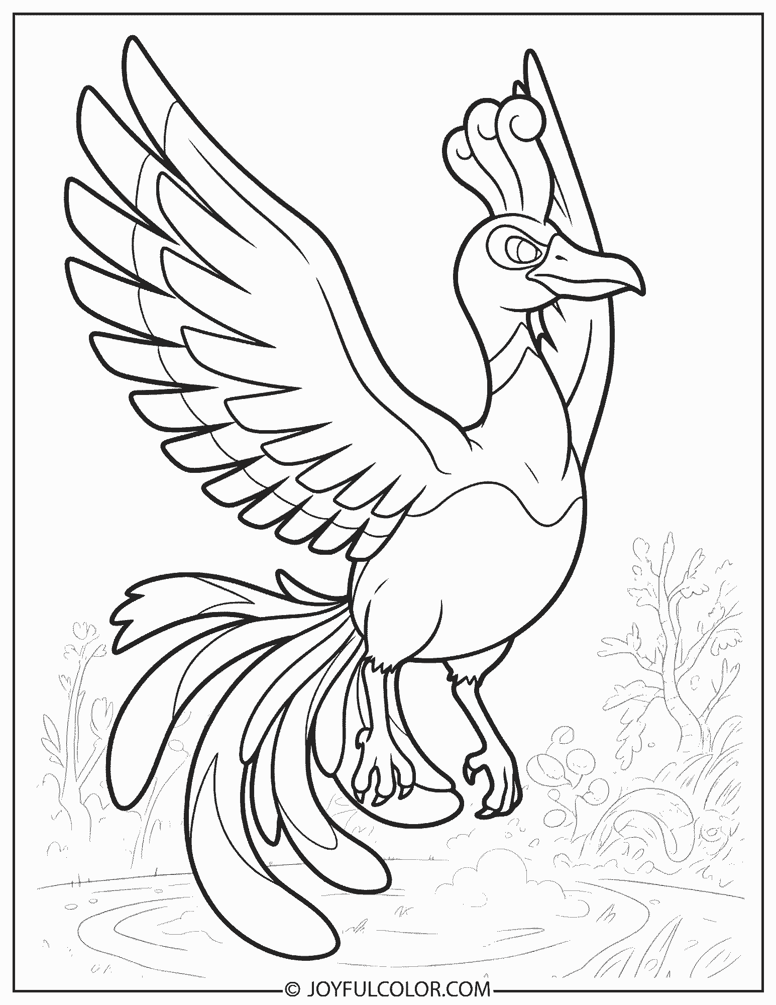 Ho-Oh Rainbow Coloring Page