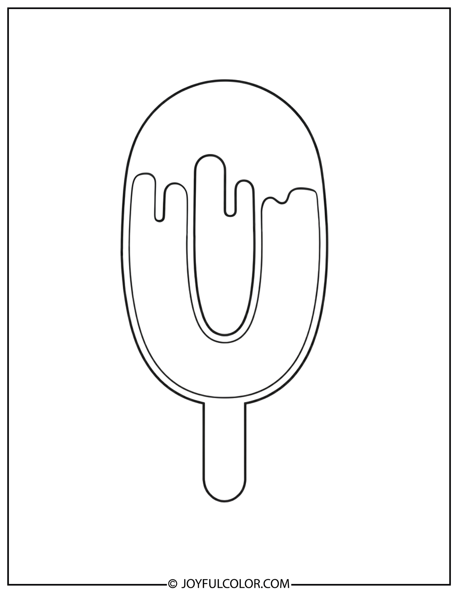 Ice Cream Number Zero Coloring Page