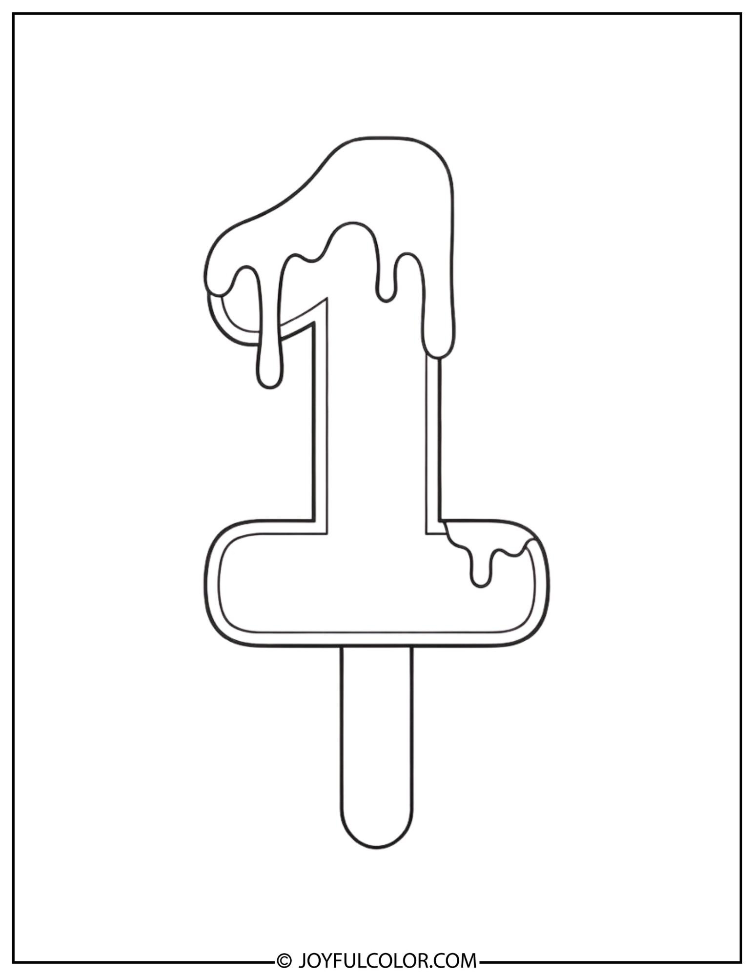 Ice Cream Number 1 Coloring Page