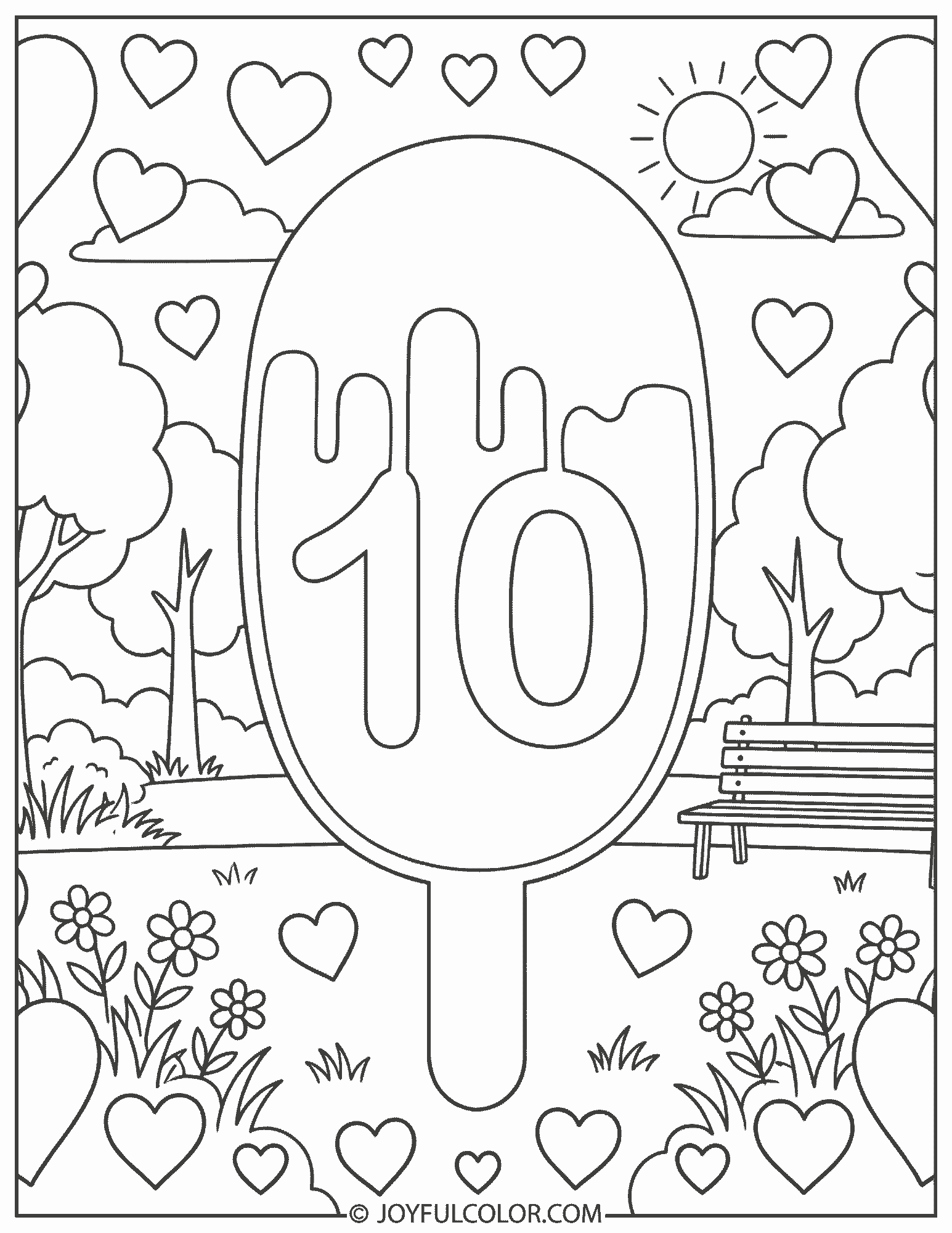 Ice Cream 10 Coloring Page