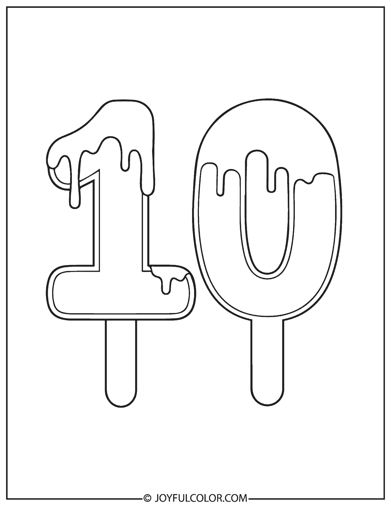 Ice Cream 10 Coloring Page