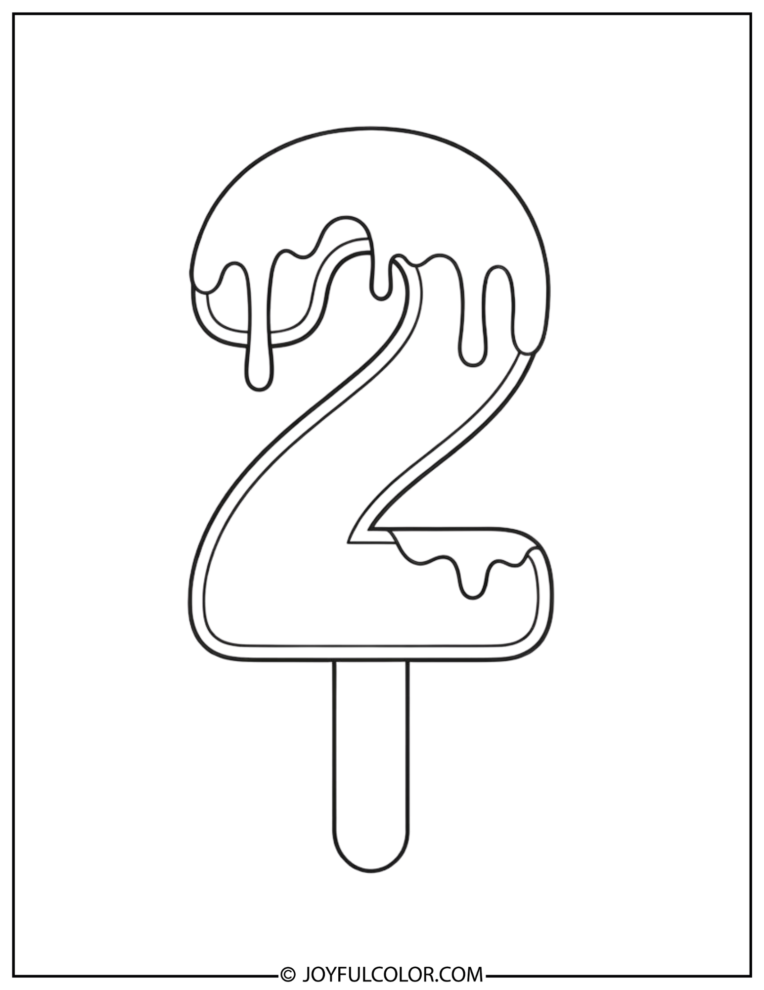 Ice Cream Number 2 Coloring Page