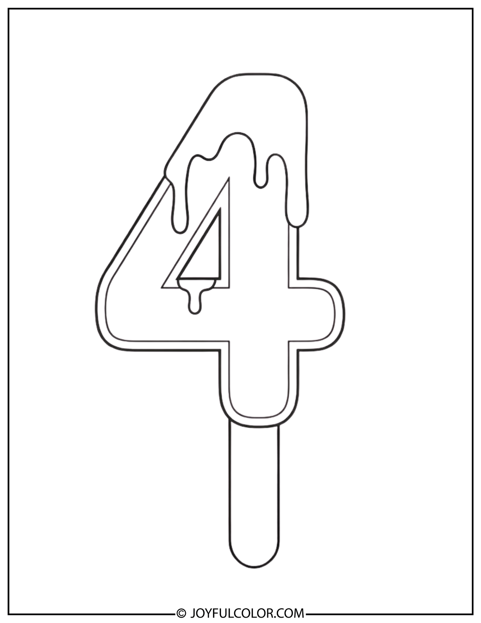 Ice Cream Number 4 Coloring Page