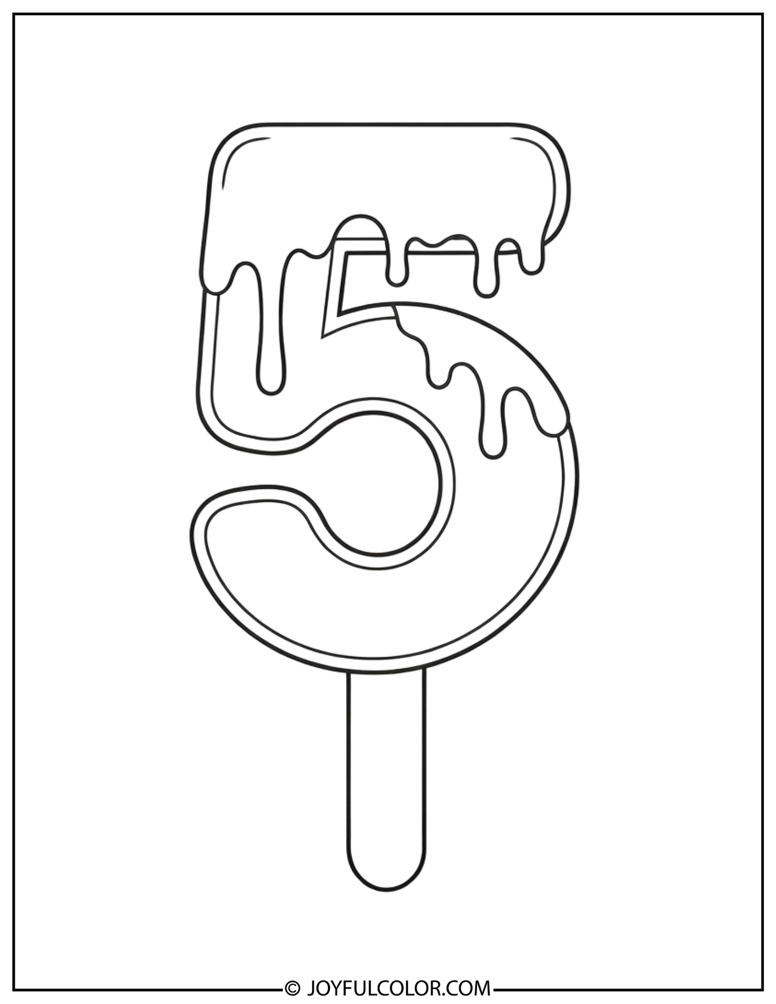 Ice Cream Number 5 Coloring Page