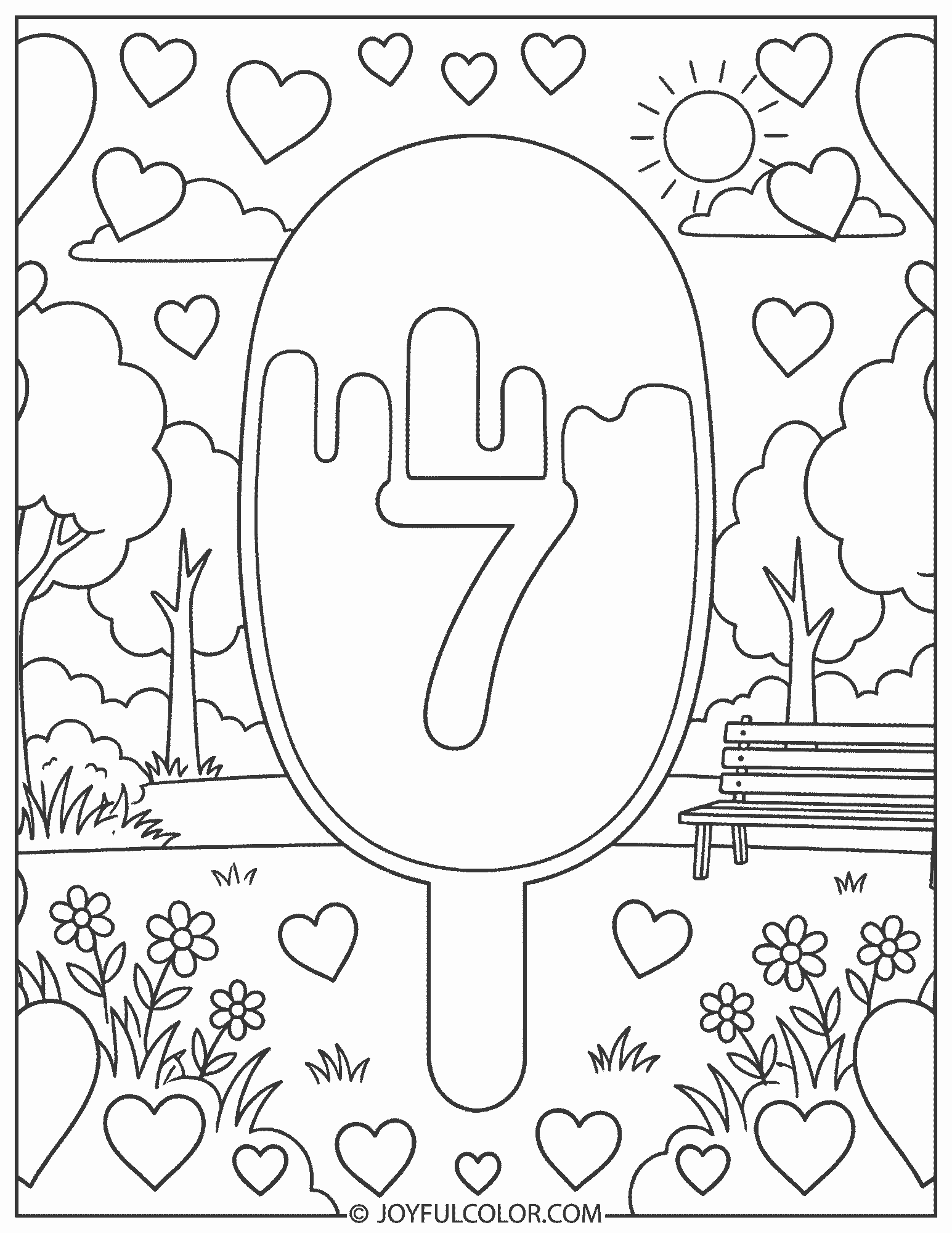 Ice Cream 7 Coloring Page
