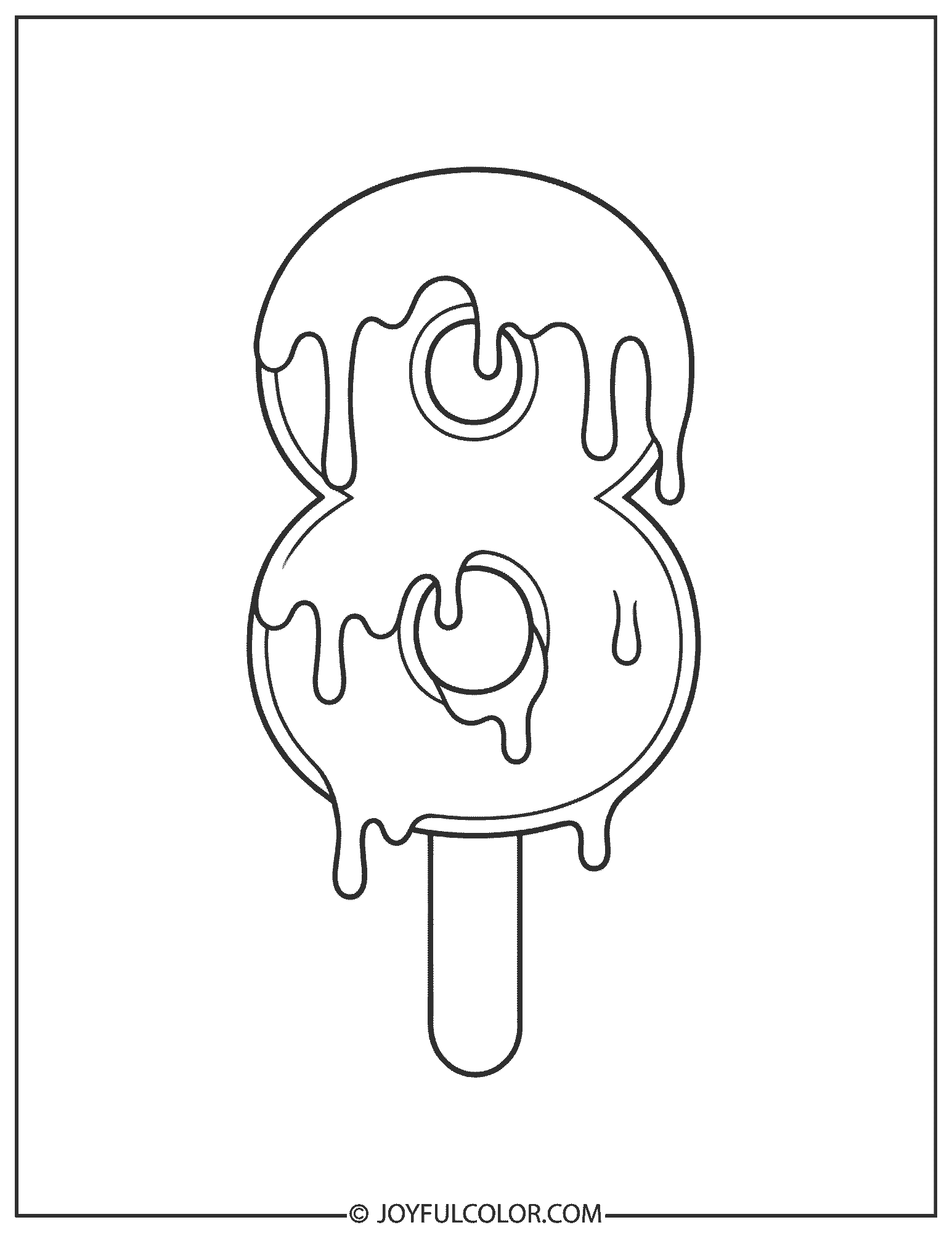 Ice Cream Number 8 Coloring Page