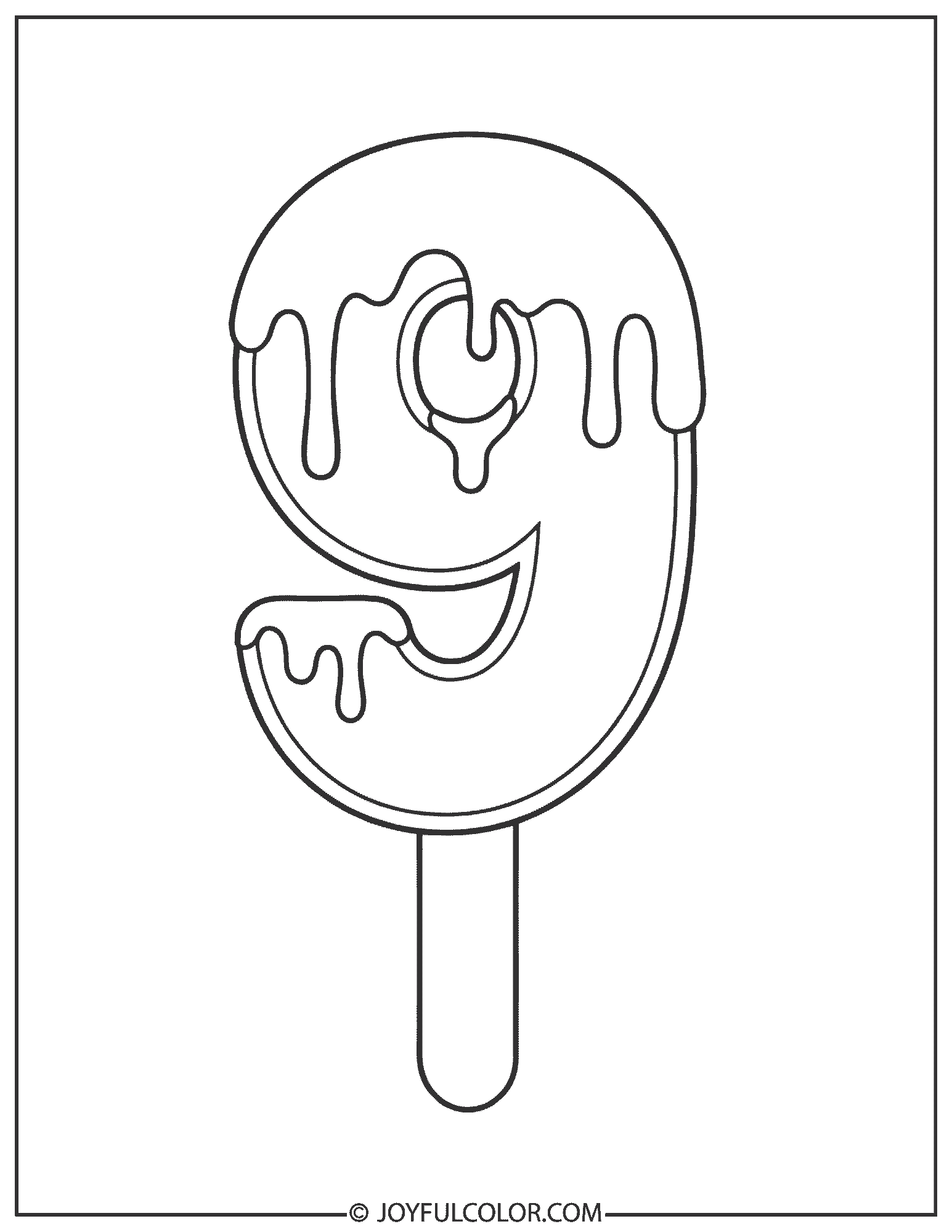 Ice Cream Number 9 Coloring Page