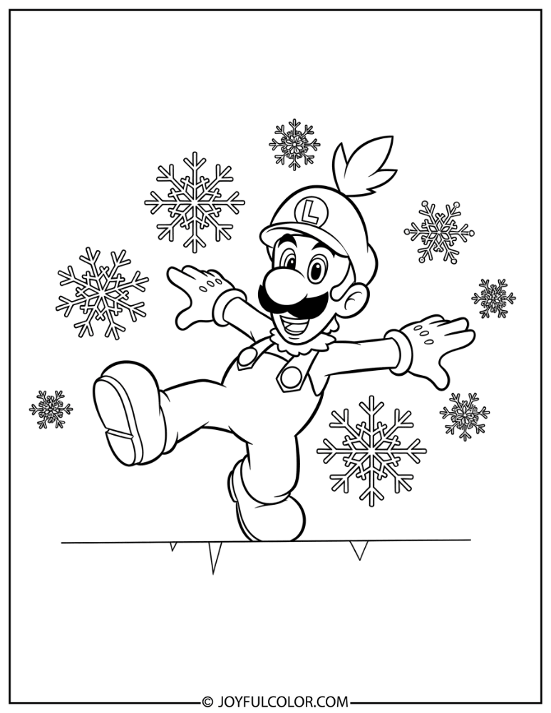 Ice Luigi Coloring Page