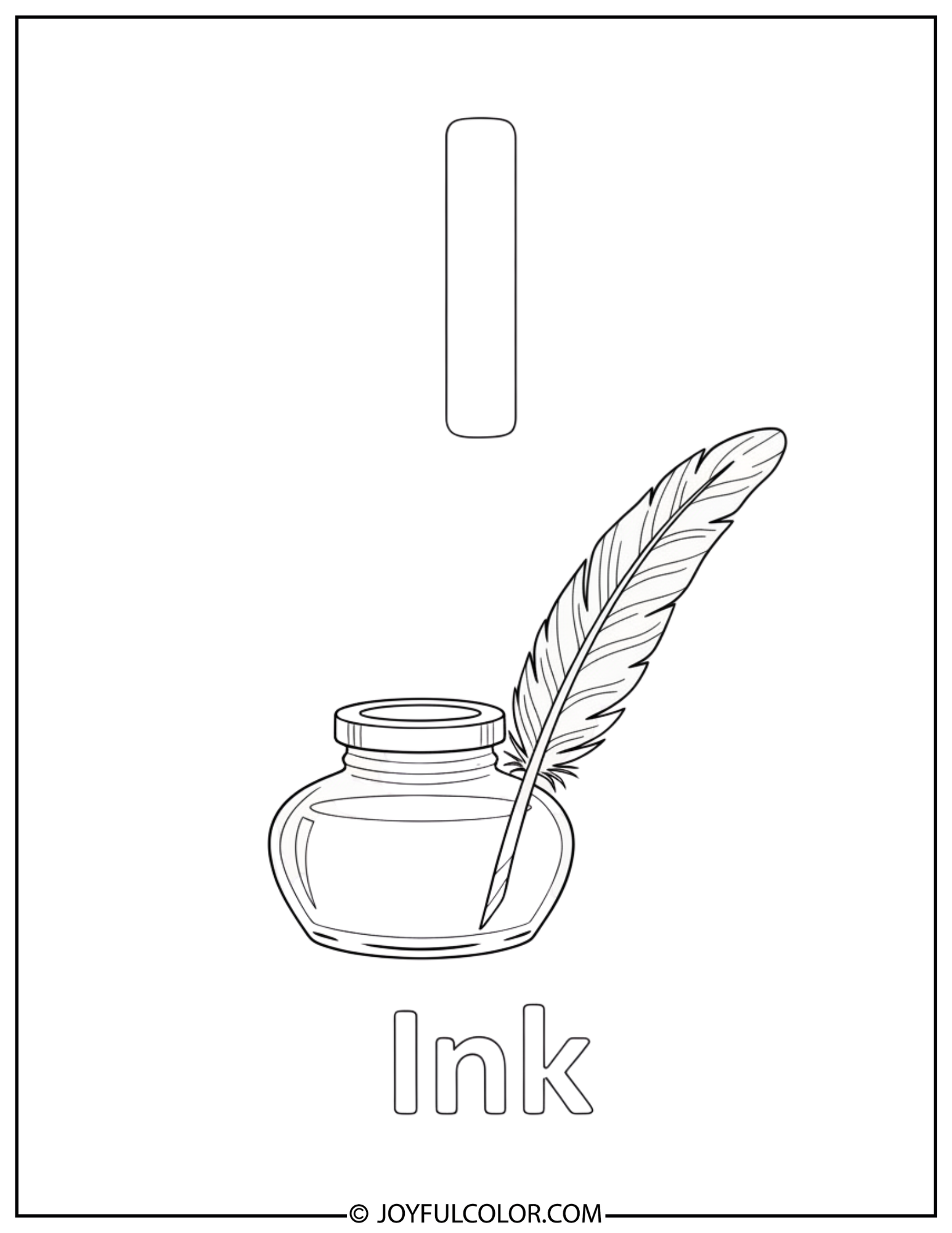 Ice-cream & Ink Letter I Coloring Page 2