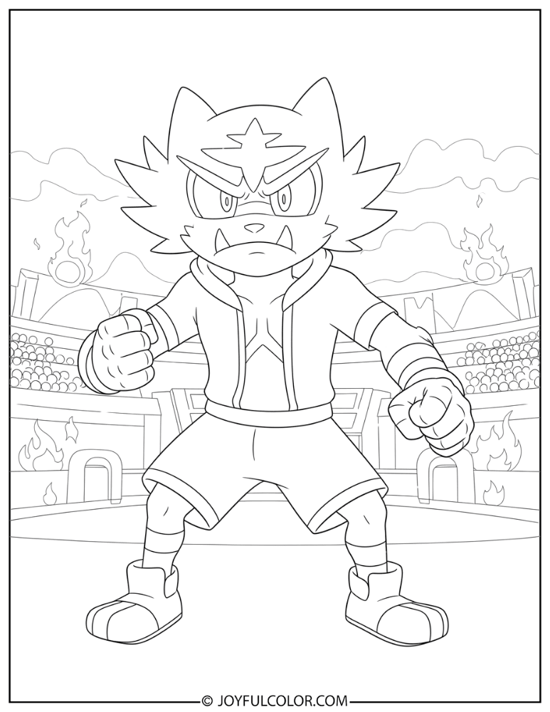 Incineroar Angry Coloring Page