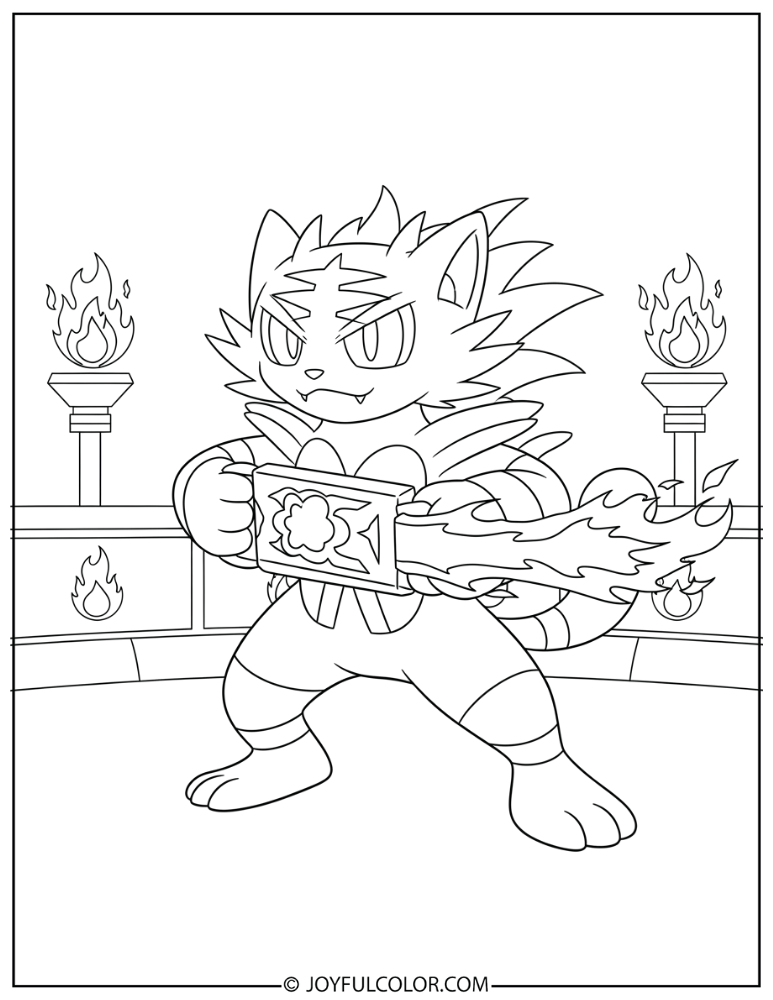 Incineroar Belt Blazing Coloring Page