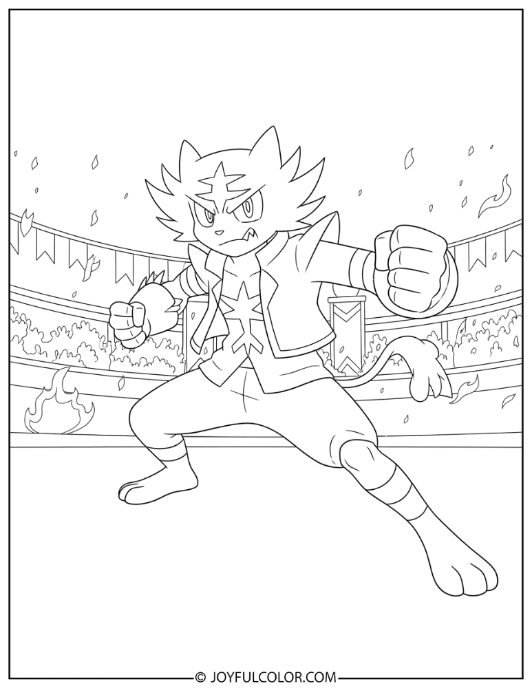 Incineroar Fierce Coloring Page