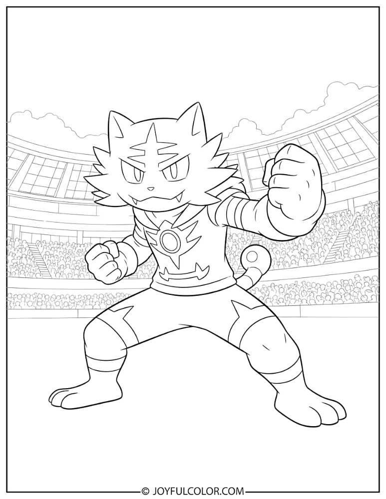 Incineroar Fighter Coloring Page