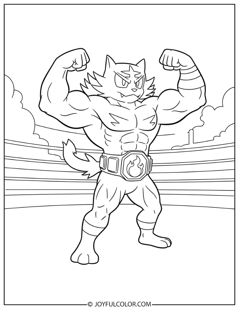 Incineroar Flexing Coloring Page