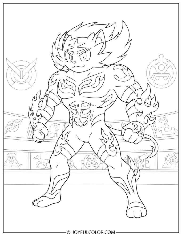 Incineroar Intricate Design Coloring Page