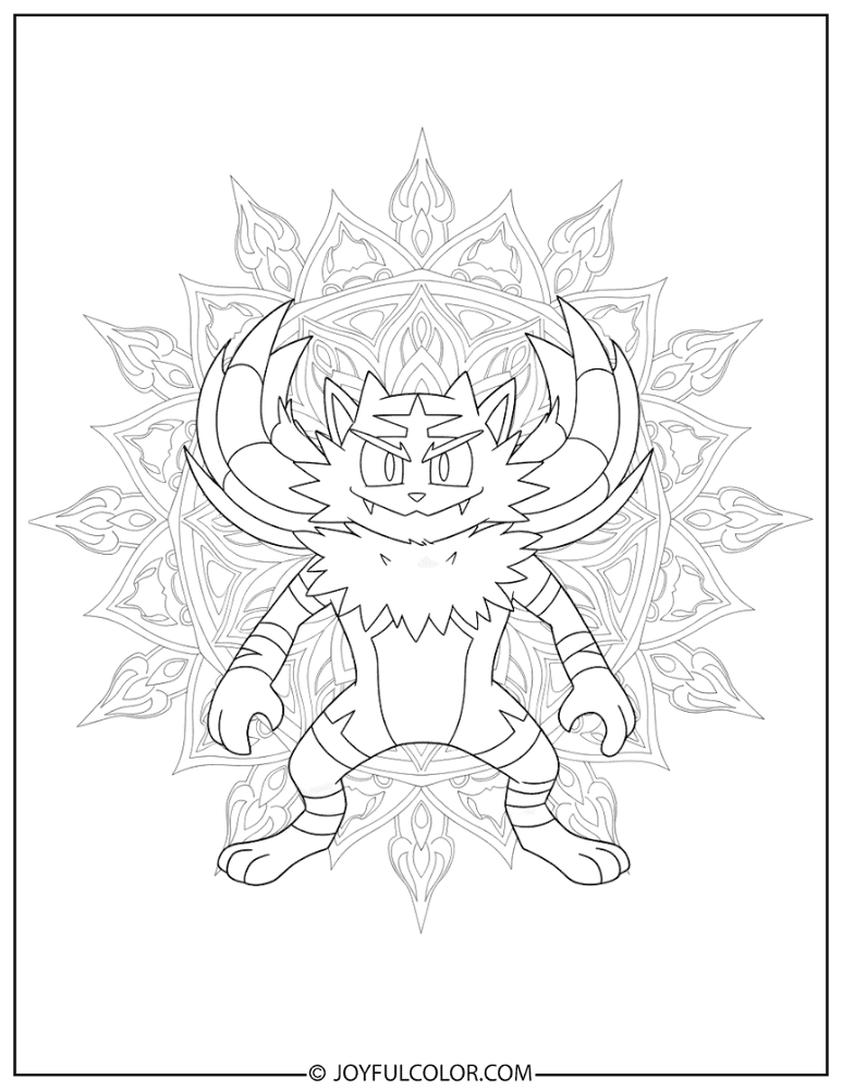 Incineroar Mandala Coloring Page