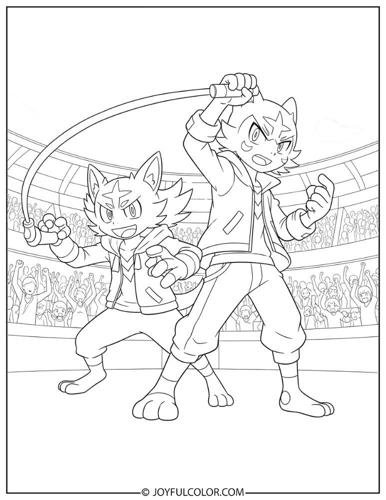 Incineroar Partner Coloring Page