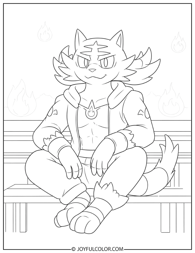 Incineroar Relaxing Coloring Page