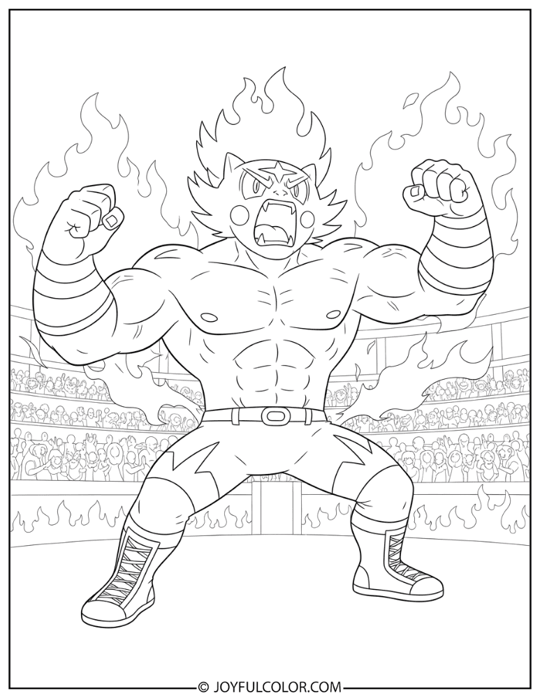 Incineroar Roaring Coloring Page