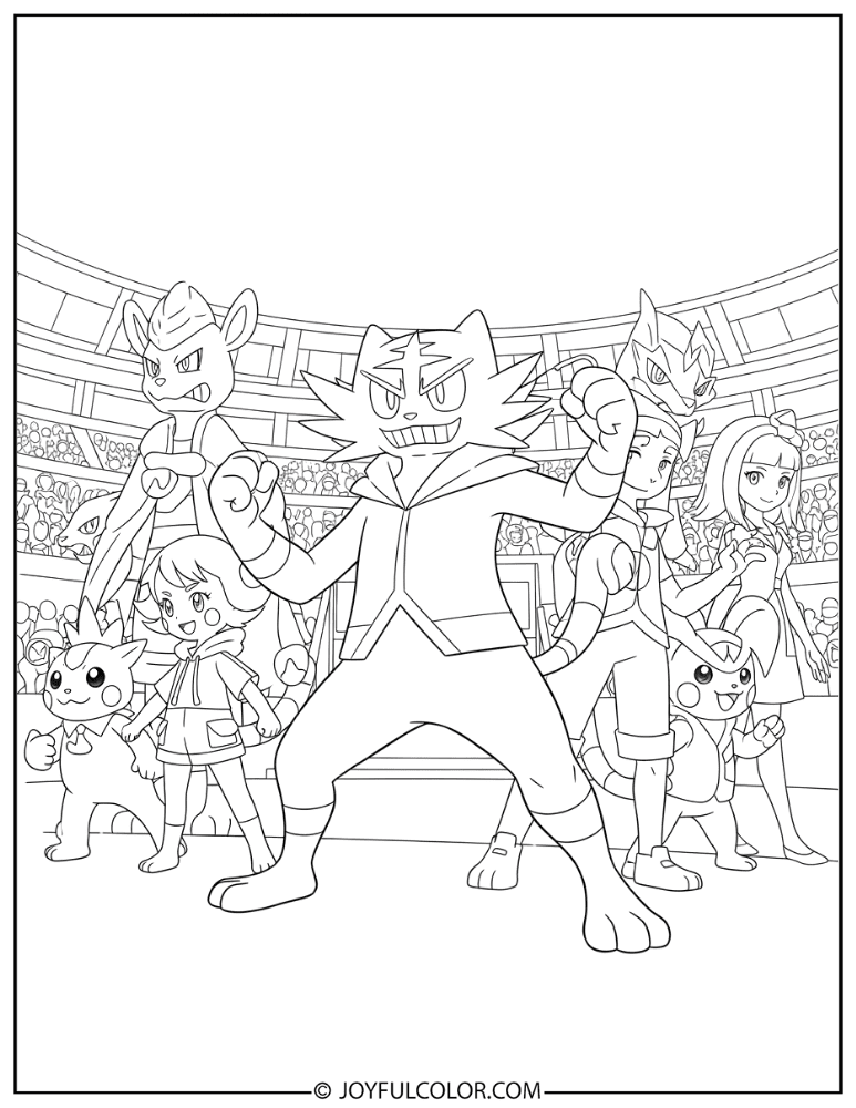 Incineroar Team Coloring Page