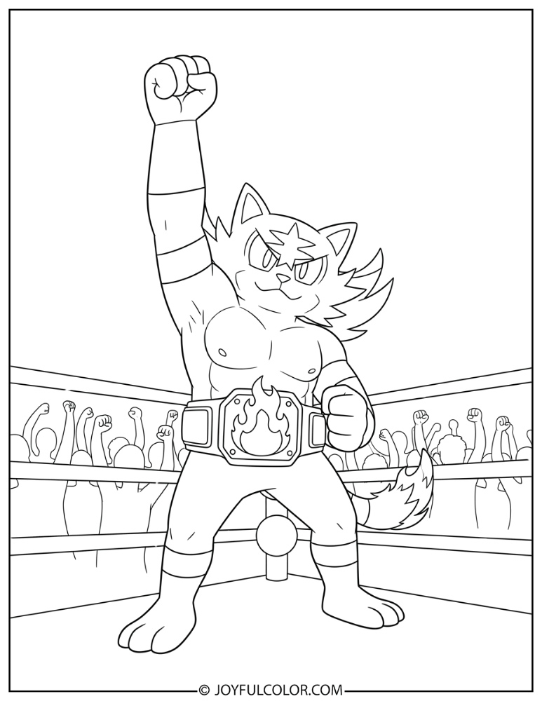Incineroar Victory Pose Coloring Page