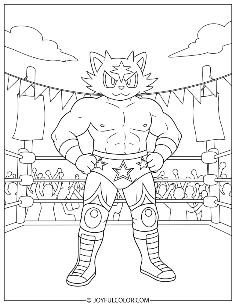 Incineroar Wrestler Coloring Page