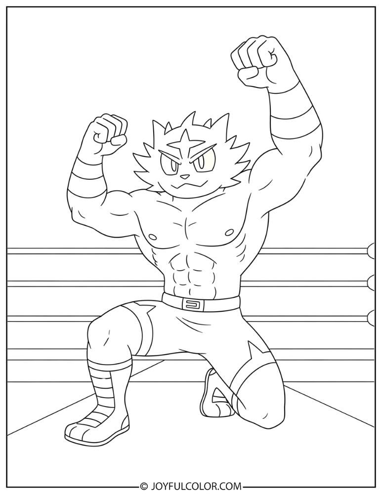 Incineroar Wrestling Pose Coloring Page