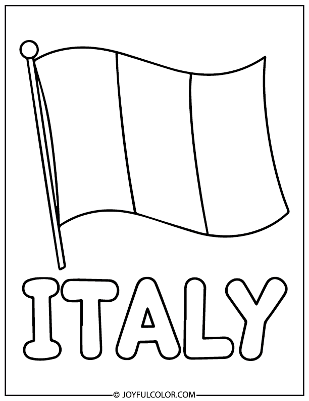 Italy Flag with Country Name