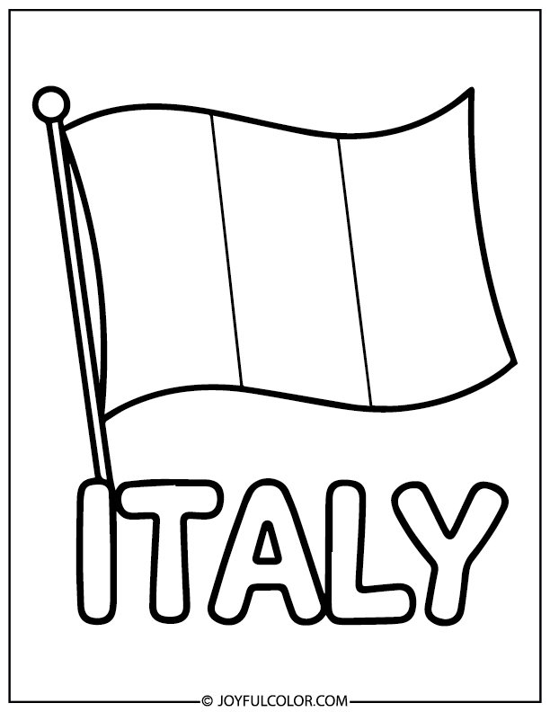 Italy Flag with Country Name