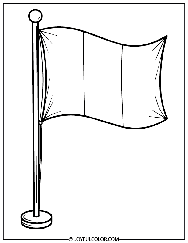 Italy Flag on Flagpole