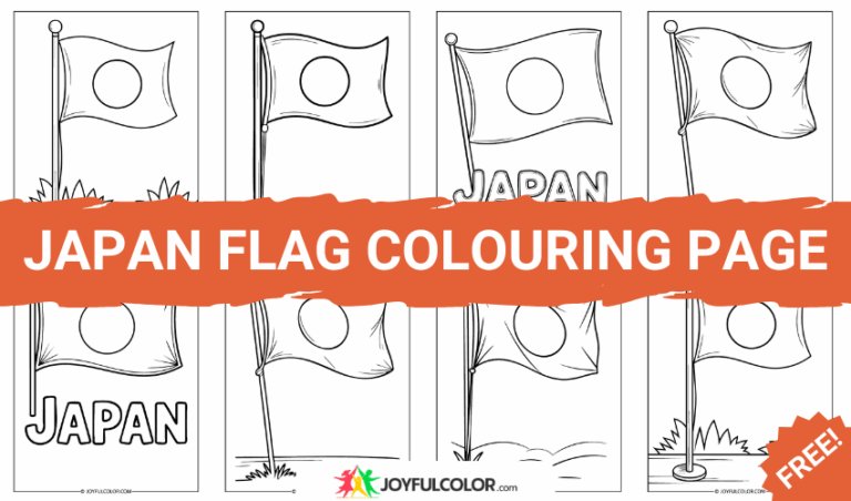 Japan Flag Coloring Page – Free Printable Template for Children