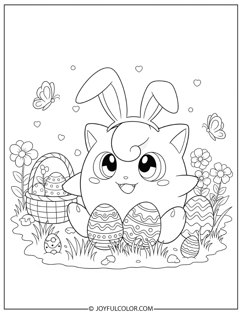 Jigglypuff Easter Coloring Page