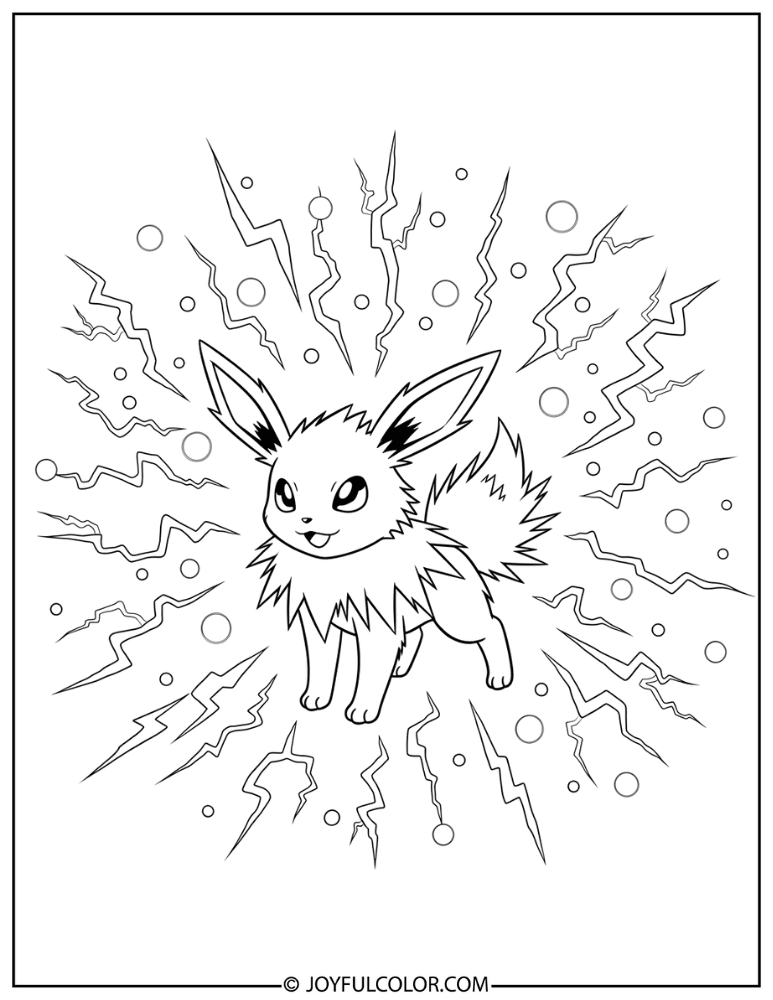 Jolteon Electric Sparks Coloring Page