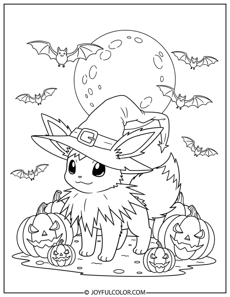 Jolteon Halloween Coloring Page