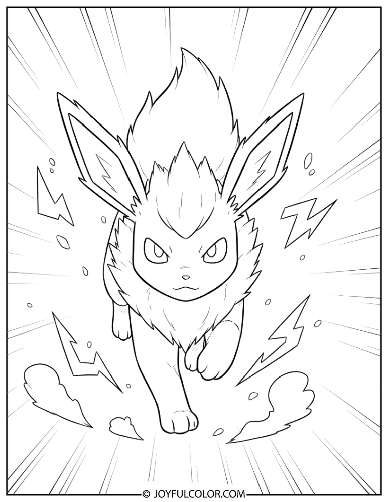 Jolteon Running Coloring Page
