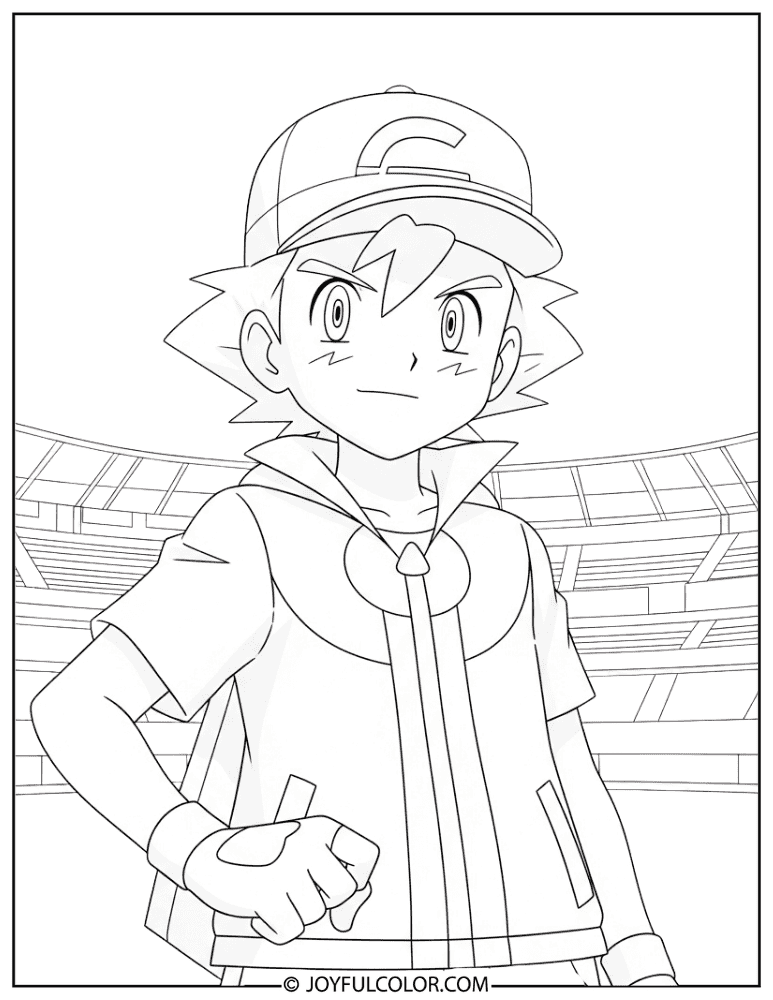 Kalos Ash Coloring Page